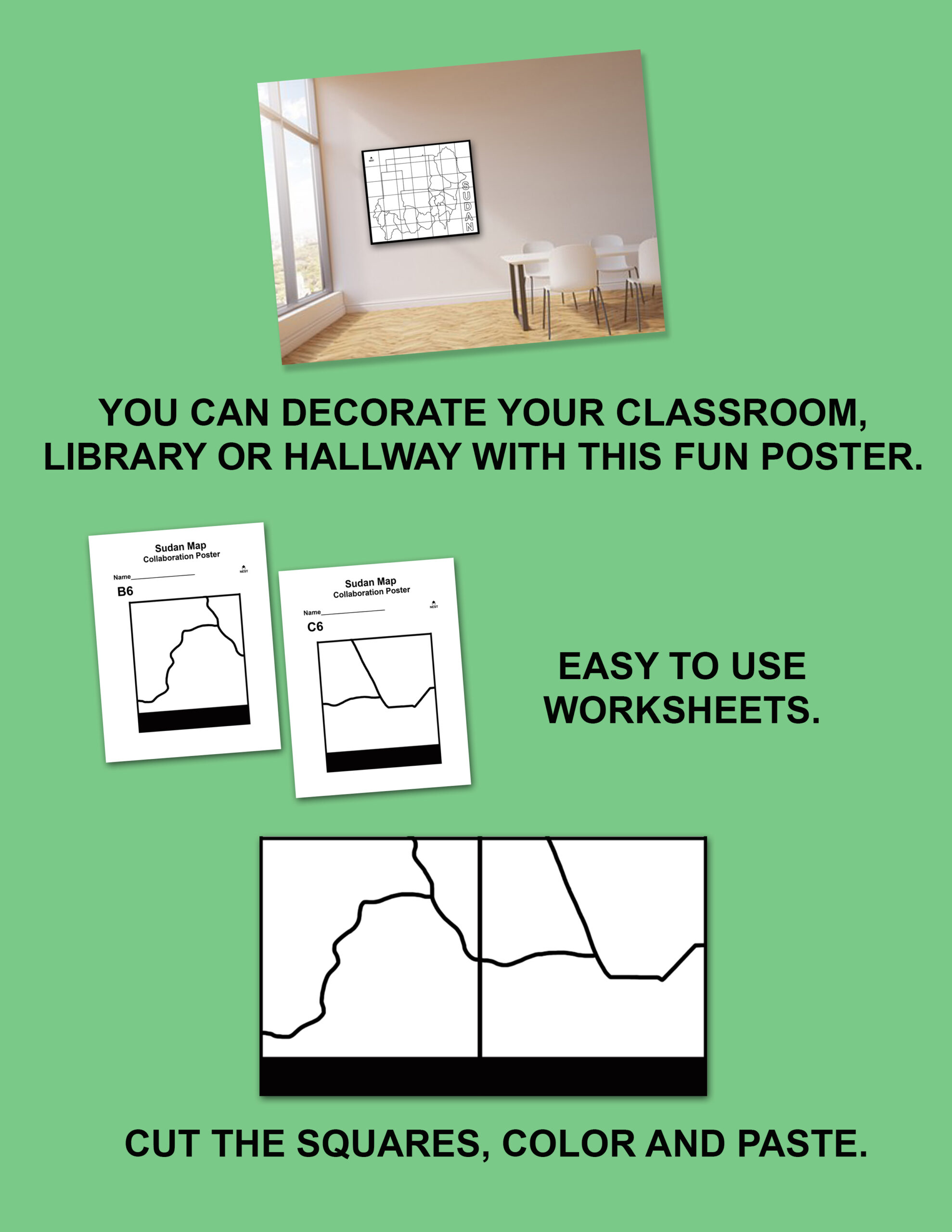 Sudan Map Collaboration Poster | Made By Teachers
