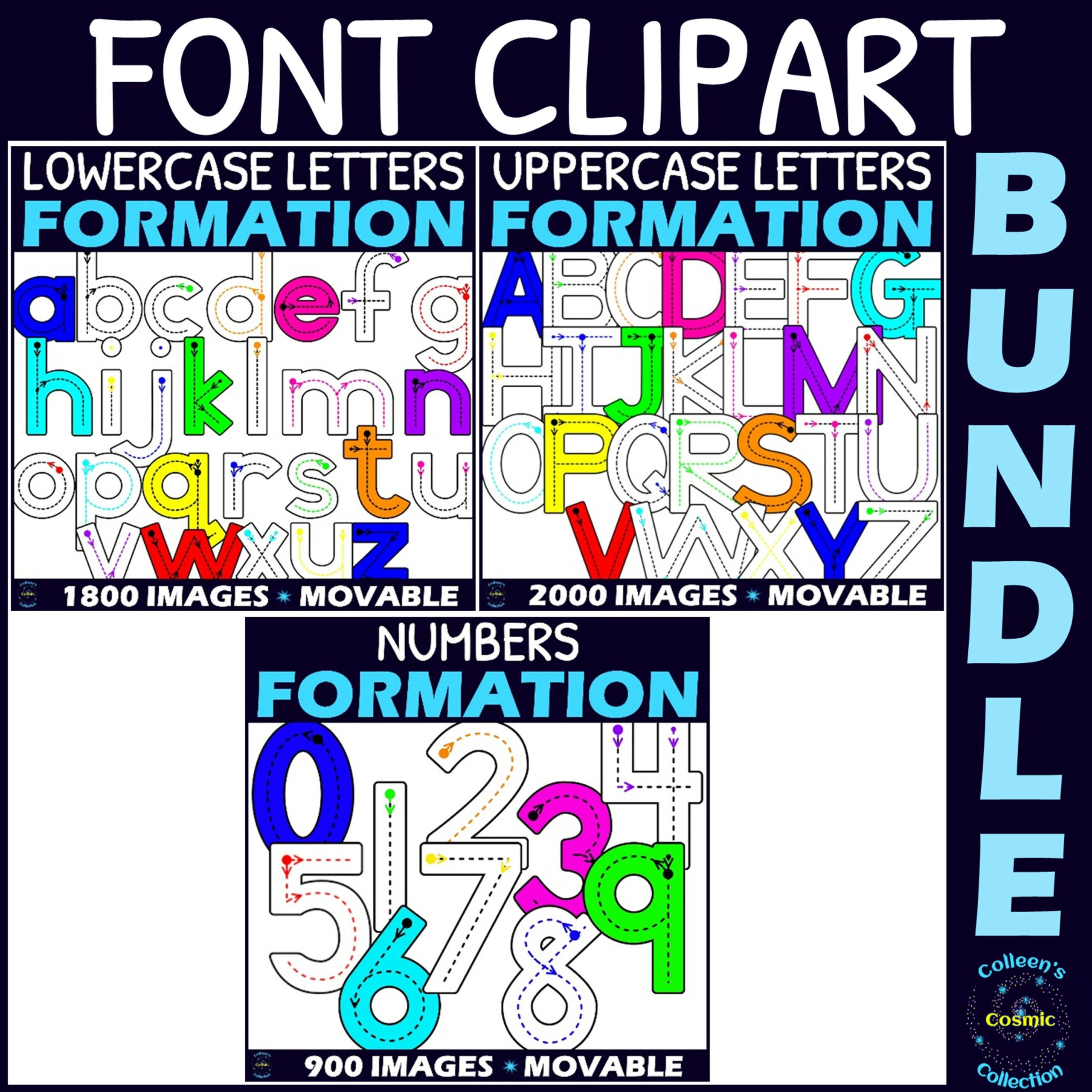 Writing Formation Font Clipart BUNDLE