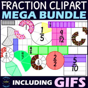 Fractions Clipart and GIFs MEGA BUNDLE - Animated Math Clip Art