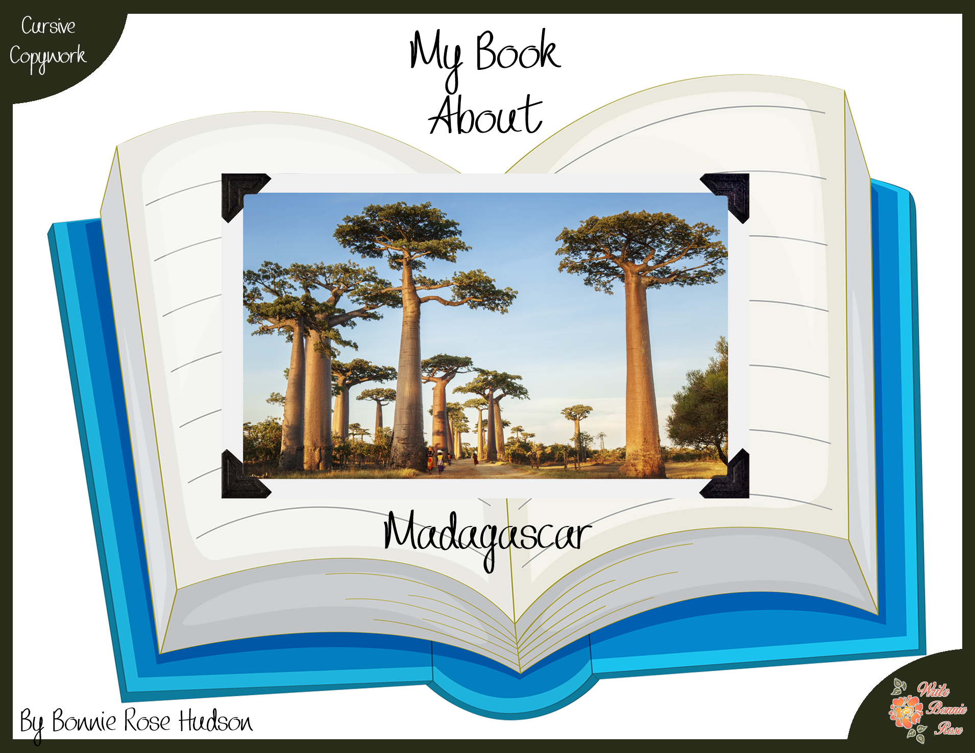 My Book About Madagascar with Cursive Copywork