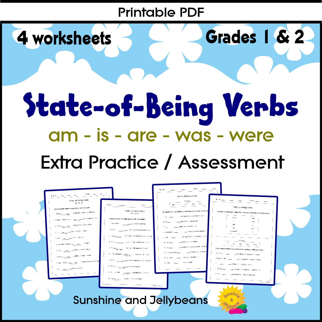 StateofBeing Verbs BUNDLE amisarewaswere Grades 12 CCSS