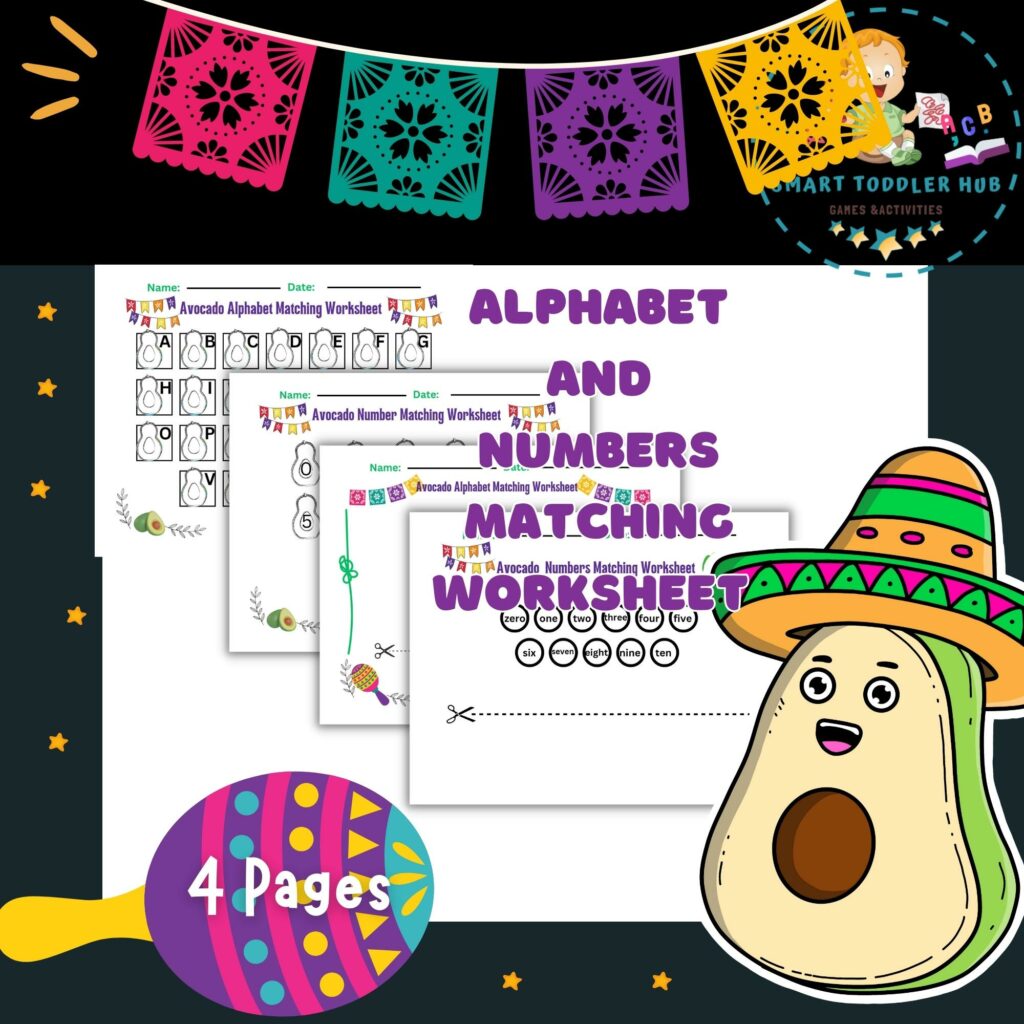 Cinco de Mayo Avocado Alphabet and Numbers Matching Worksheet: Fun ...