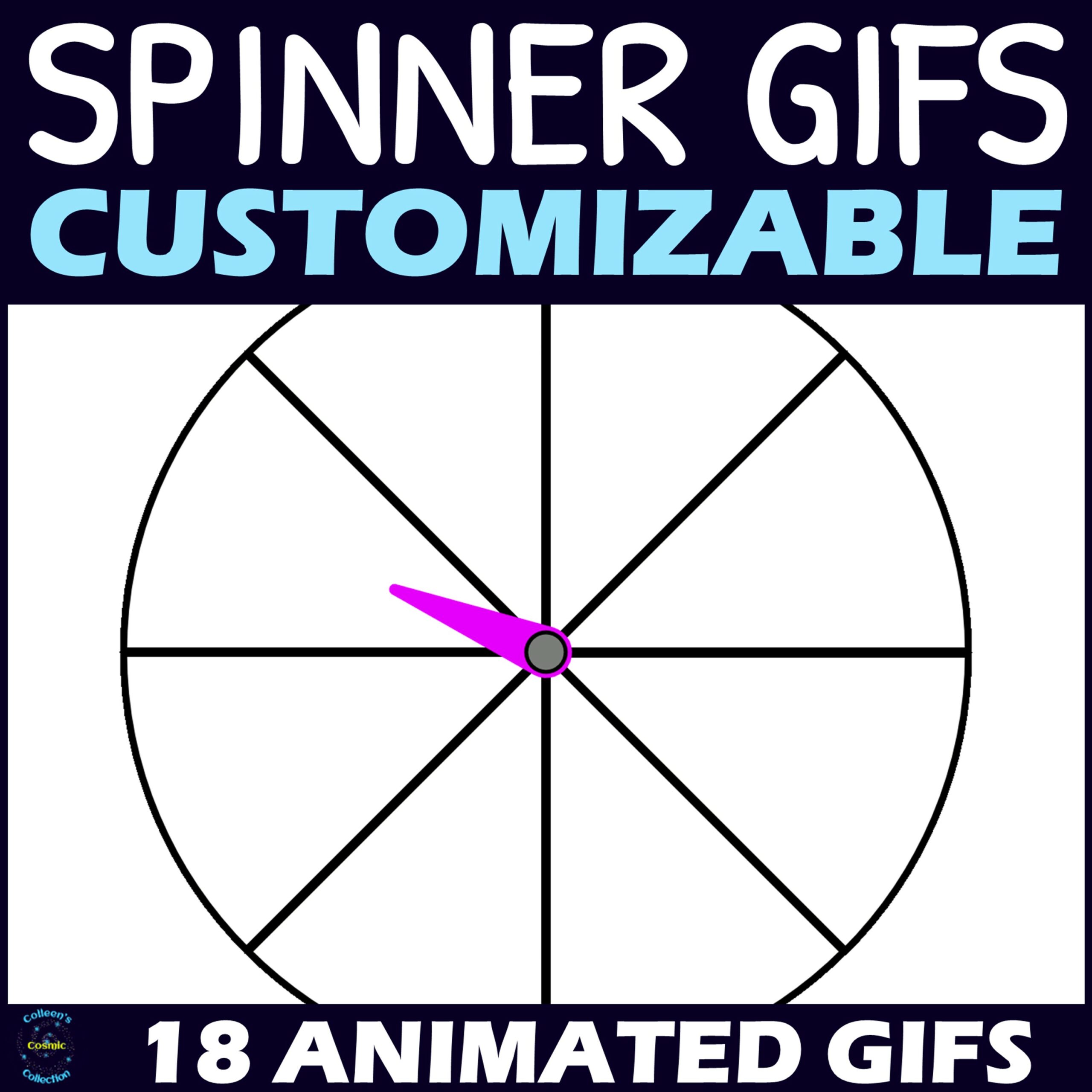 Customizable Spinner GIFs Clipart 8 Sections Made By Teachers