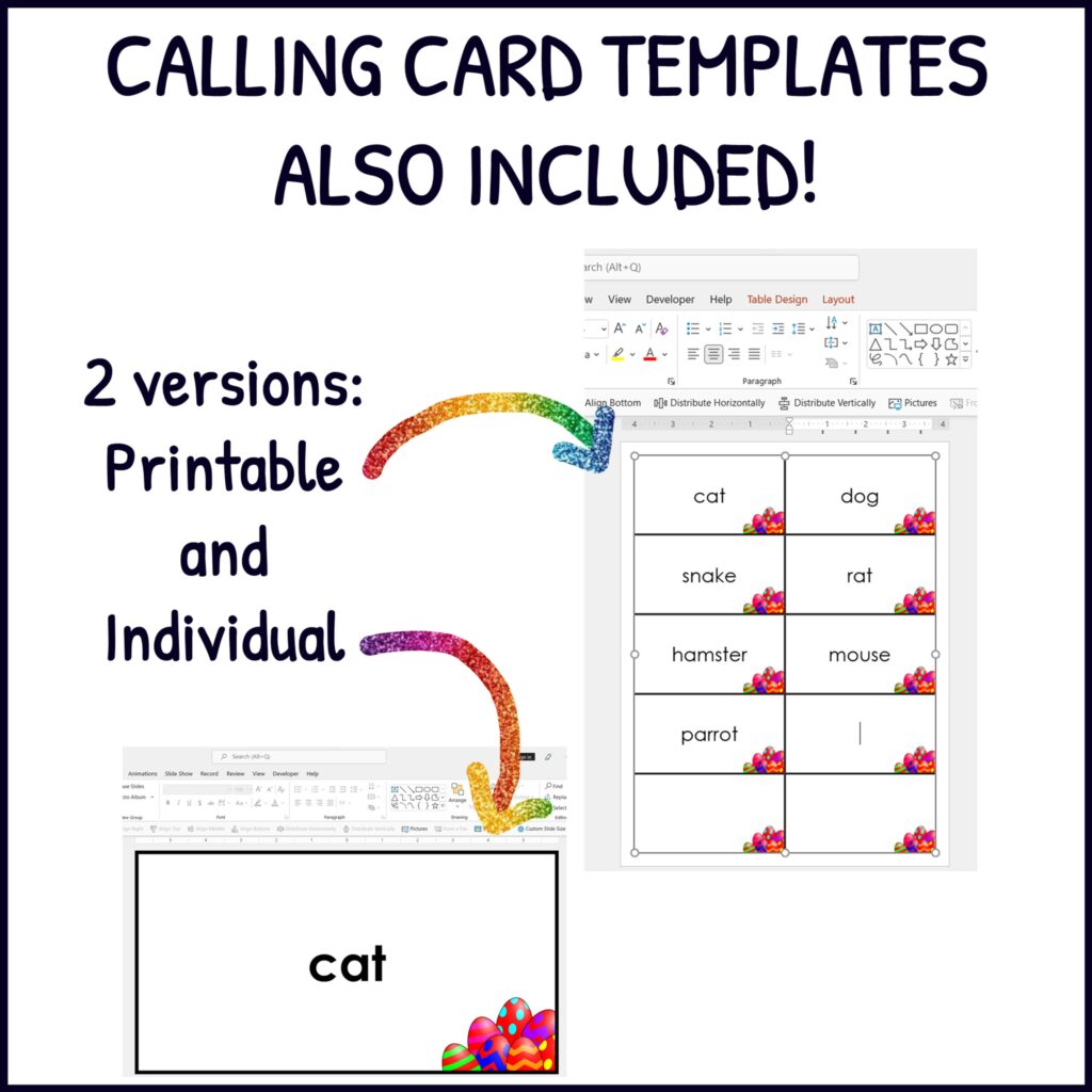 Easter Bingo Game Templates Commercial and Personal Use 2 Made By