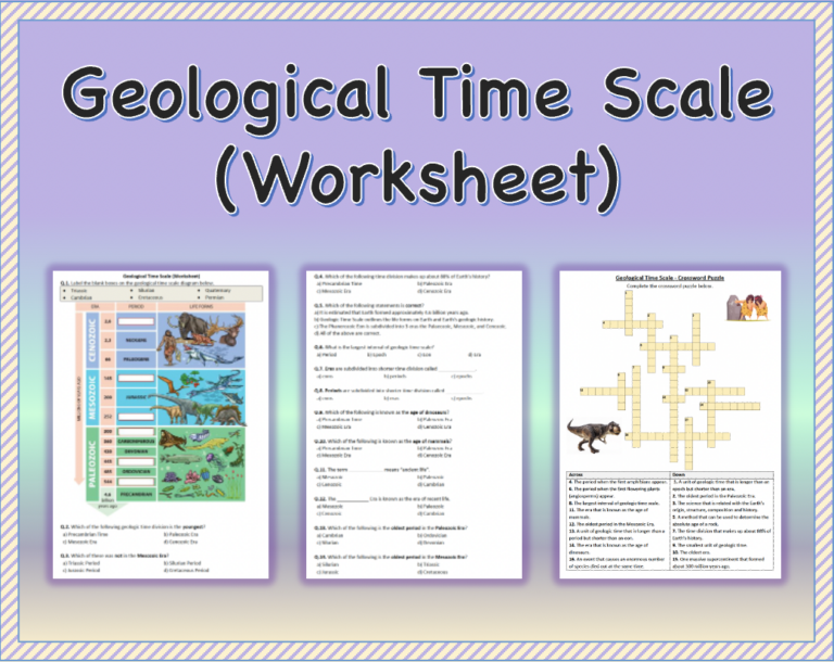 Geological Time Scale Worksheet Printable And Distance Learning