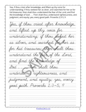Copywork from the Book of Proverbs-Cursive | Made By Teachers