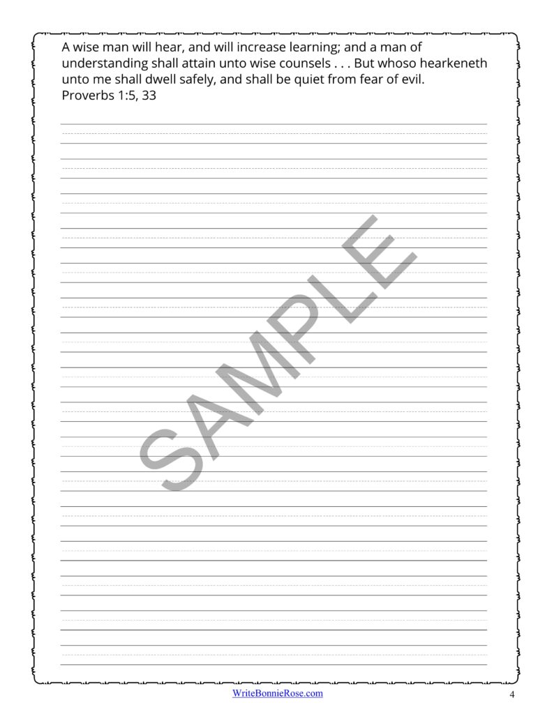 Copywork from the Book of Proverbs-Print | Made By Teachers