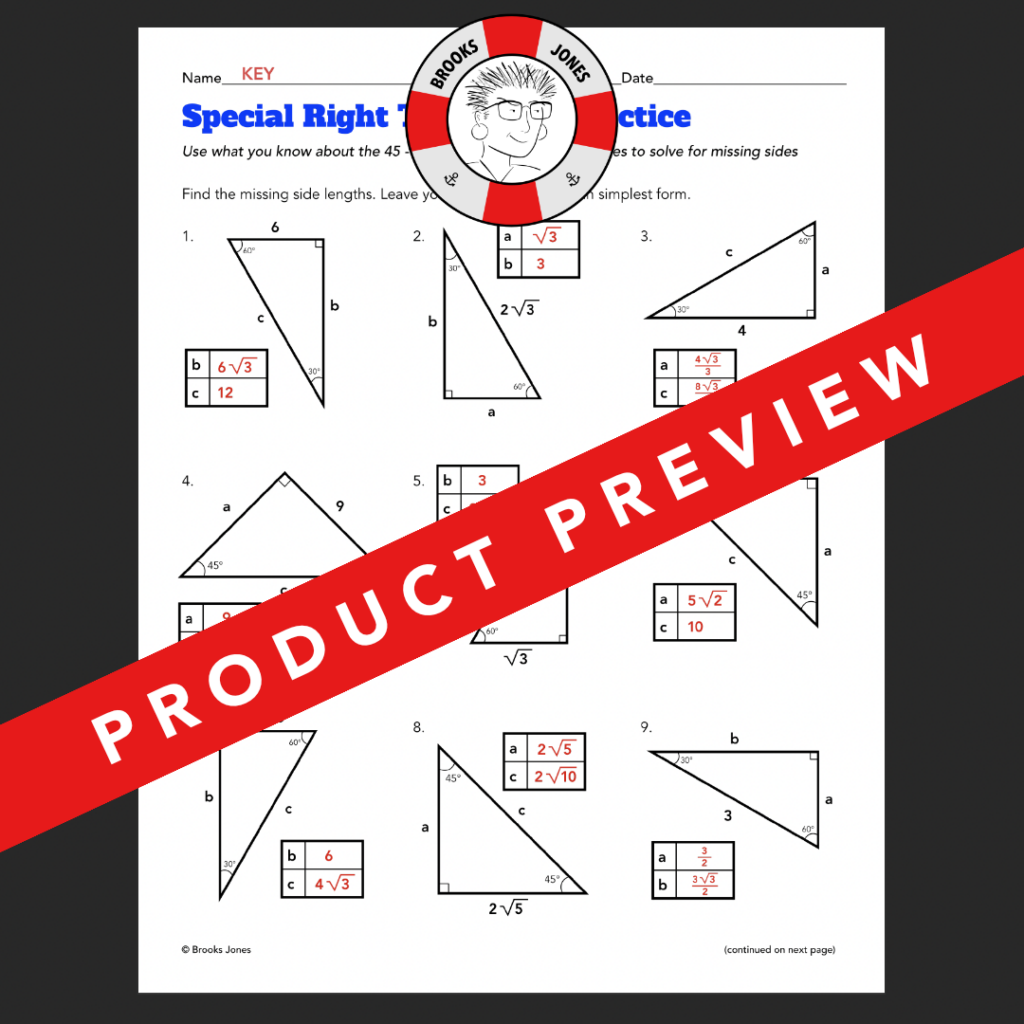 Practice With Special Right Triangles: Worksheet and Poster | Made By ...
