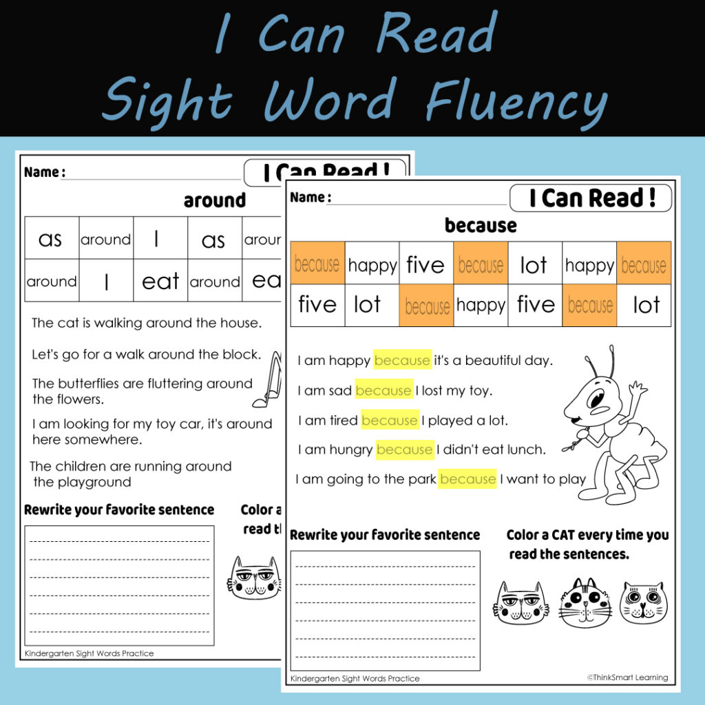 I Can Read Sight Word Fluency Passages Kindergarten Sight Words i-can-read-sight-word-fluency-passages-kindergarten-sight-words