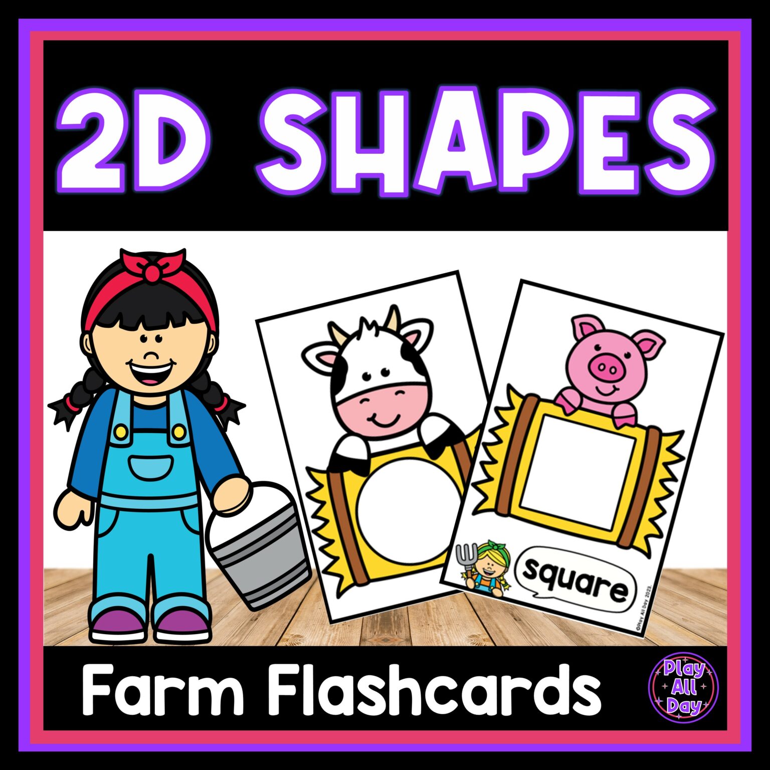 Farm 2D Shapes Flashcards | Shape Recognition Flash Cards | Made By ...