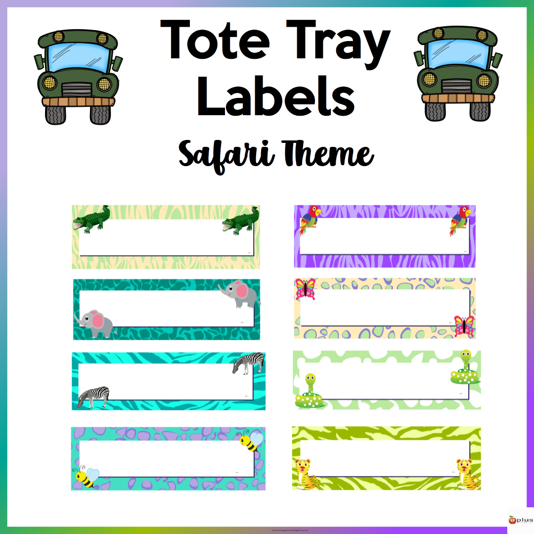 Safari Theme Tote Tray Labels