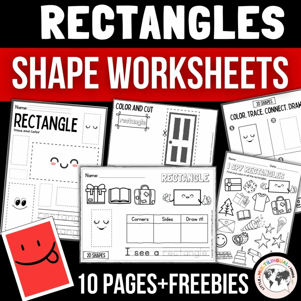 Kindergarten 2D Shapes Worksheet: RECTANGLES - Shape Sort, Shape Hunt ...