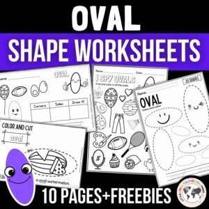Kindergarten 2D Shapes Worksheet: OVALS - Shape Sort, Shape Hunt, Math ...