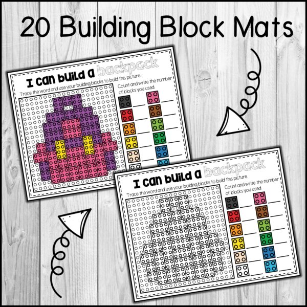 Back to School Building Blocks Activity | Fine Motor Task Cards | Math ...