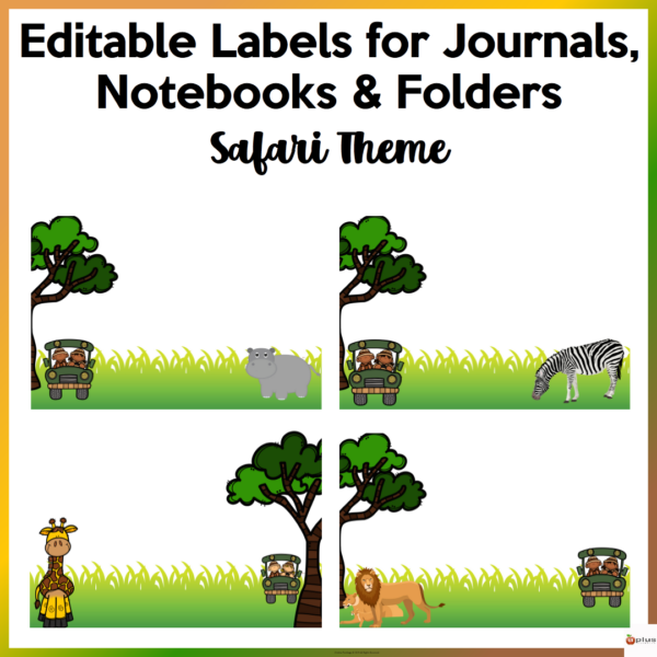 Safari Theme Folder, Journal, and Notebook Labels Editable | Made By ...