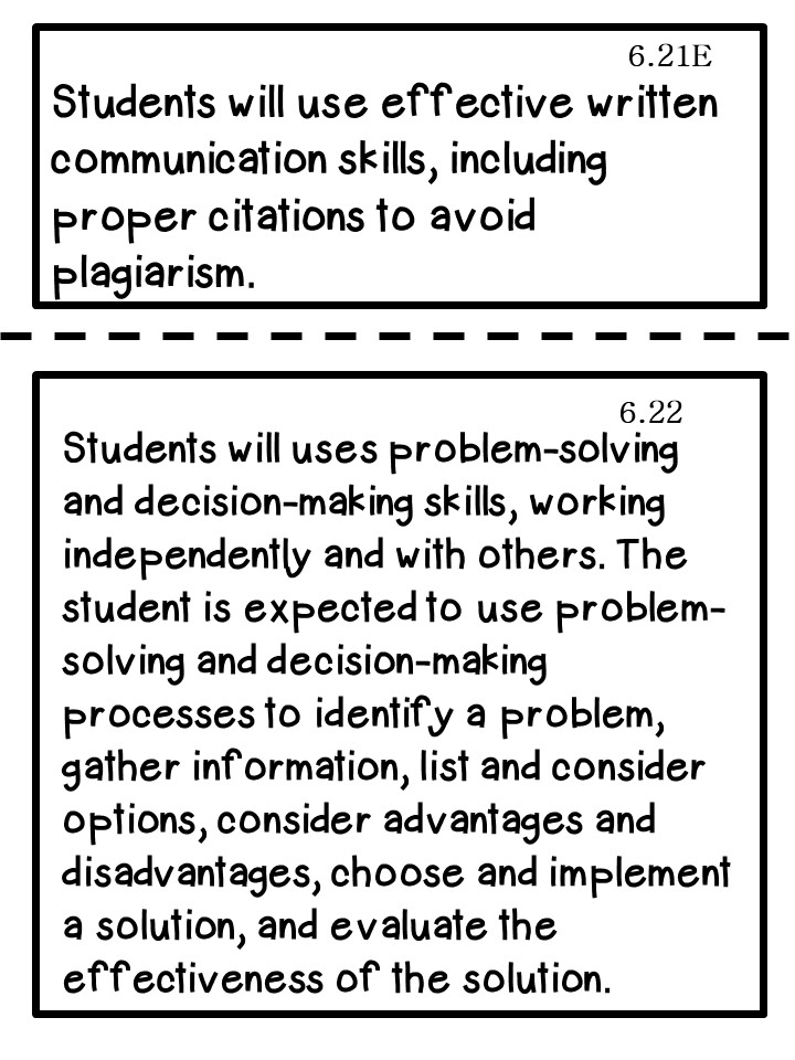 6th Grade Texas TEKS Social Studies Learning Objectives Cards Color 6th grade texas teks social studies learning objectives cards color