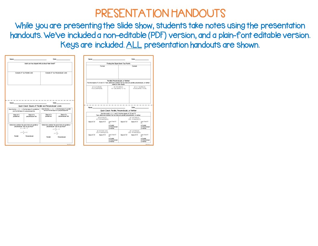 Perpendicular and Parallel Lines - Guided Notes, Presentation and INB ...
