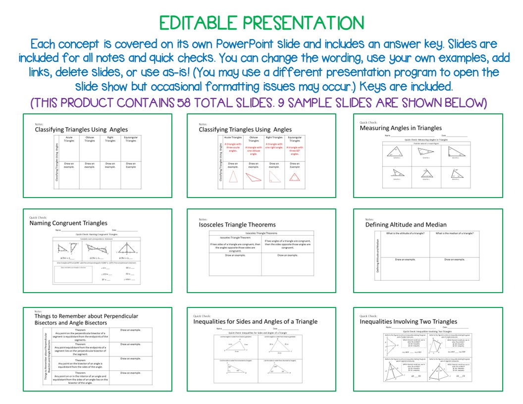Triangles - Guided Notes, Presentation, and INB Activities | Made By ...