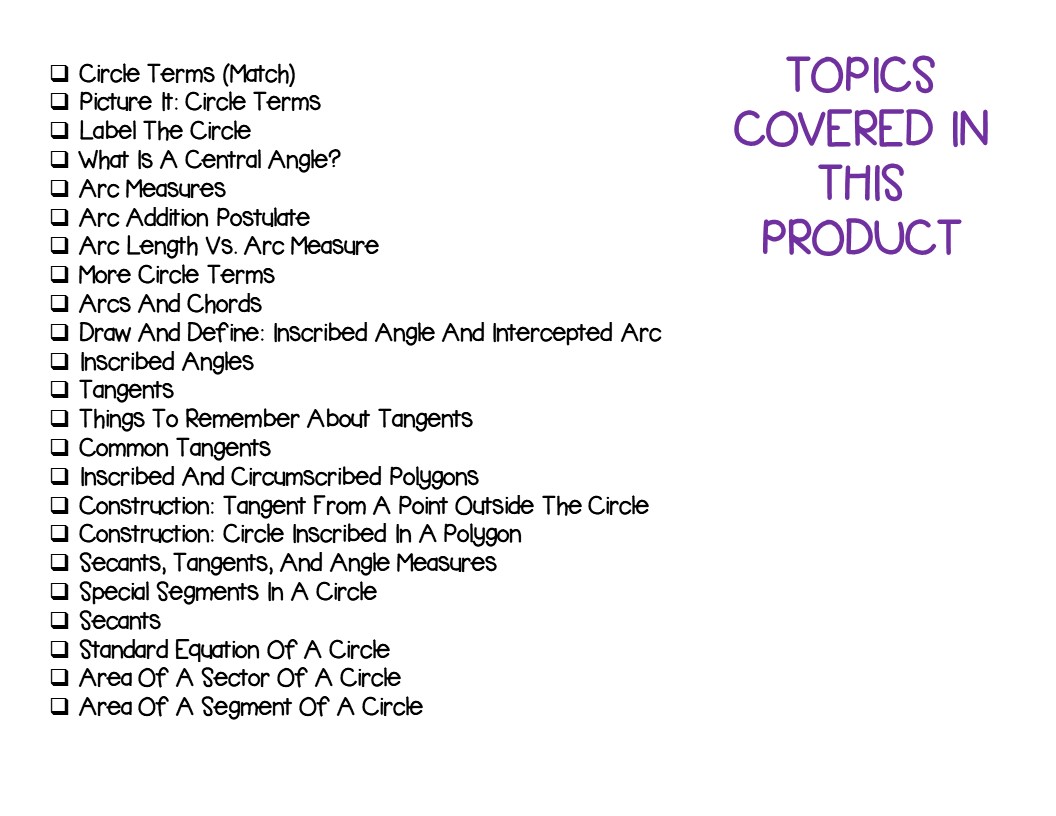 Circles Guided Notes, Presentation, and INB Activities Made By Teachers