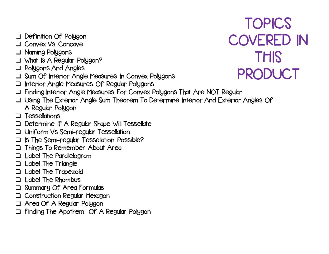 Polygons and Area - Guided Notes, Presentation, and INB Activities ...