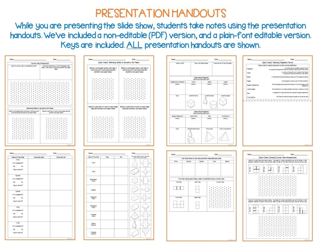 Solids and Nets - Guided Notes, Presentation, and INB Activities | Made ...
