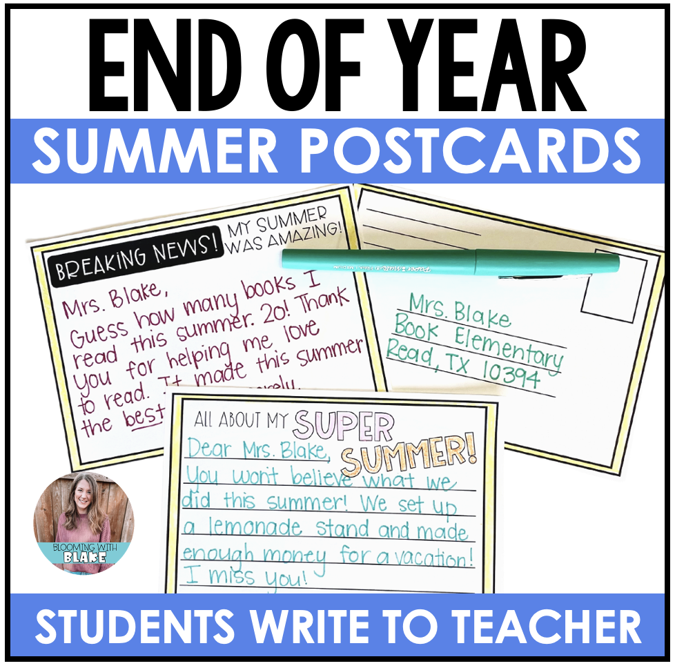 End of Year Activities Postcard for Summer Writing | Made By Teachers