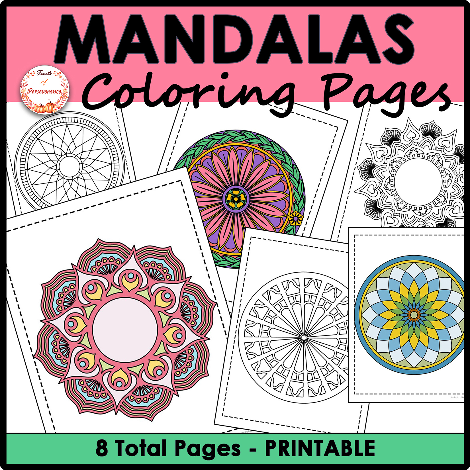 Middle School Coloring Pages - Mandala Coloring Cover Set 2