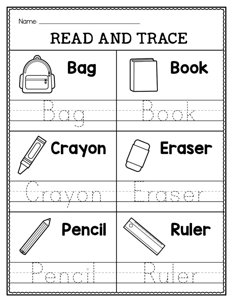 Read & Trace Worksheets "Fun & Educational Read & Trace Worksheets for