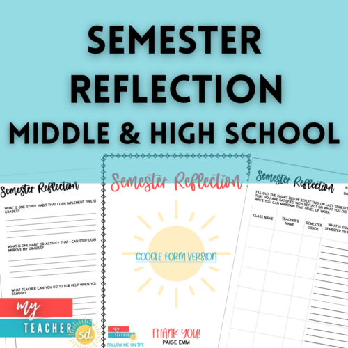Semester Reflection Form | Made By Teachers