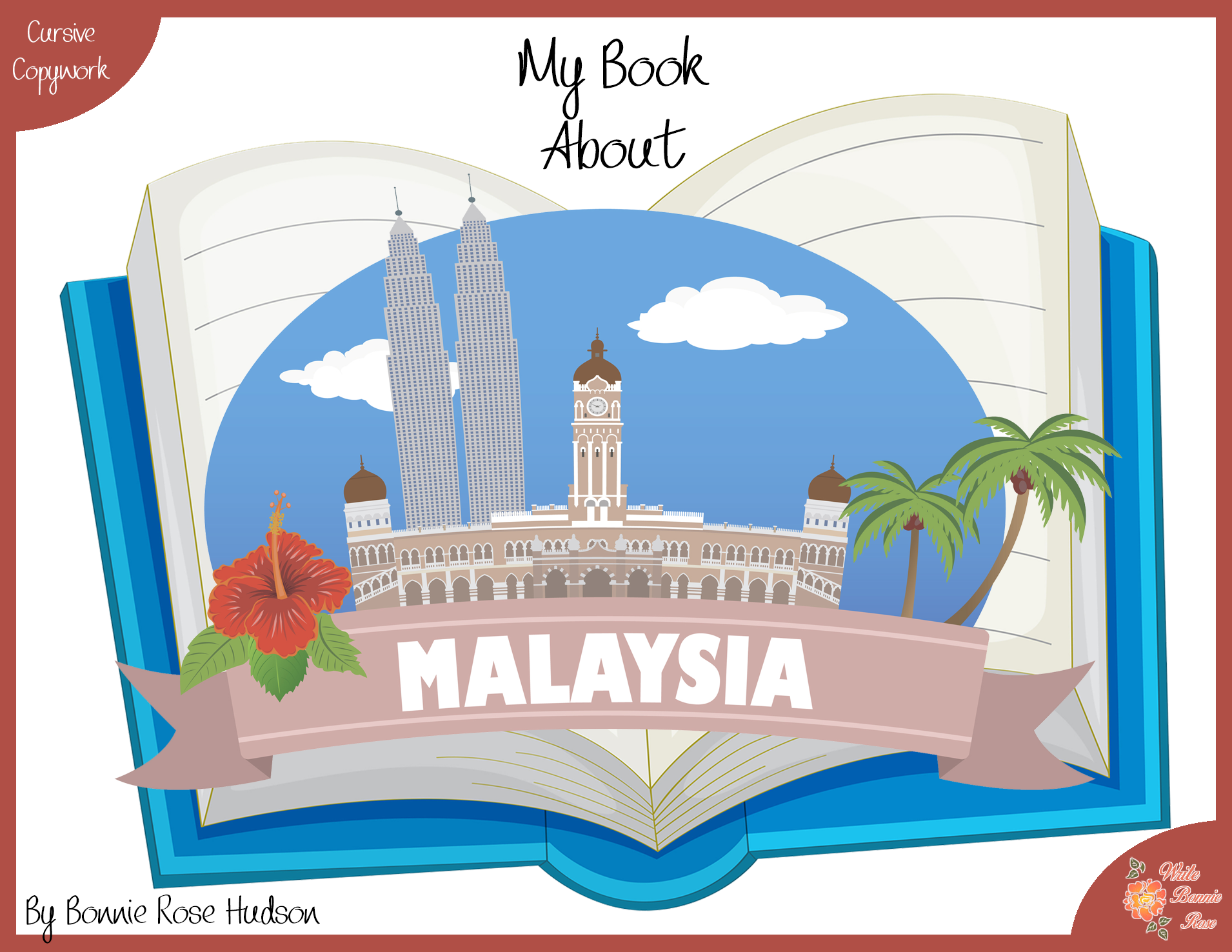 My Book About Malaysia with Cursive Copywork
