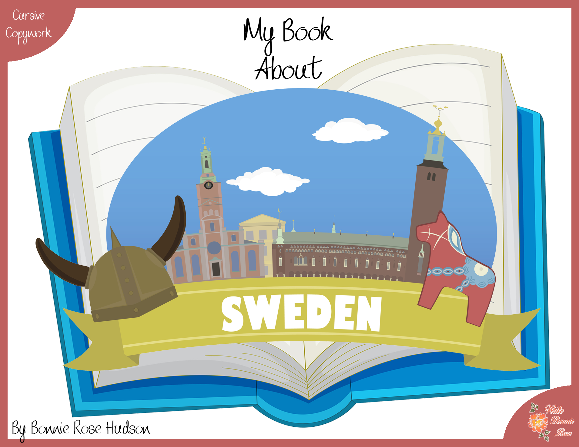 My Book About Sweden with Cursive Copywork