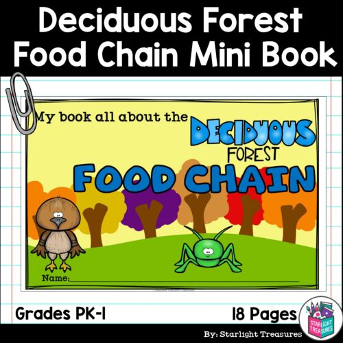 Deciduous Forest Food Chain Mini Book for Early Readers Food Chains