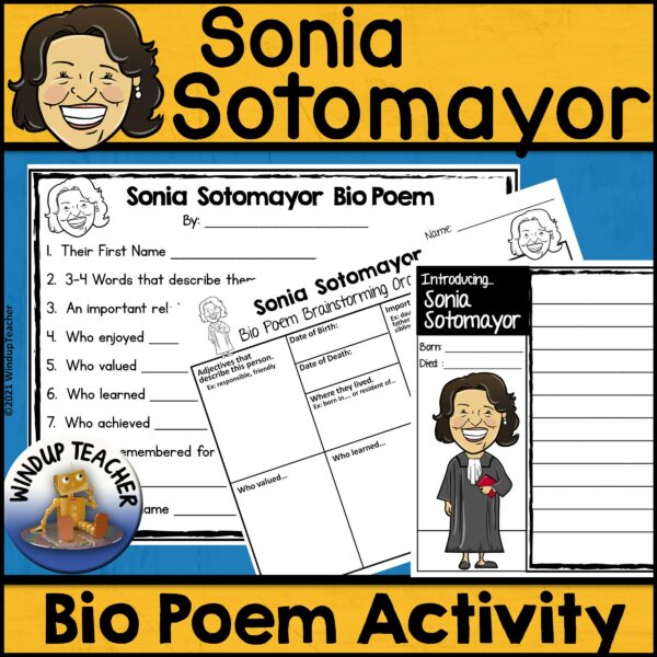 Sonia Sotomayor Biography Poem Writing Activity | Made By Teachers