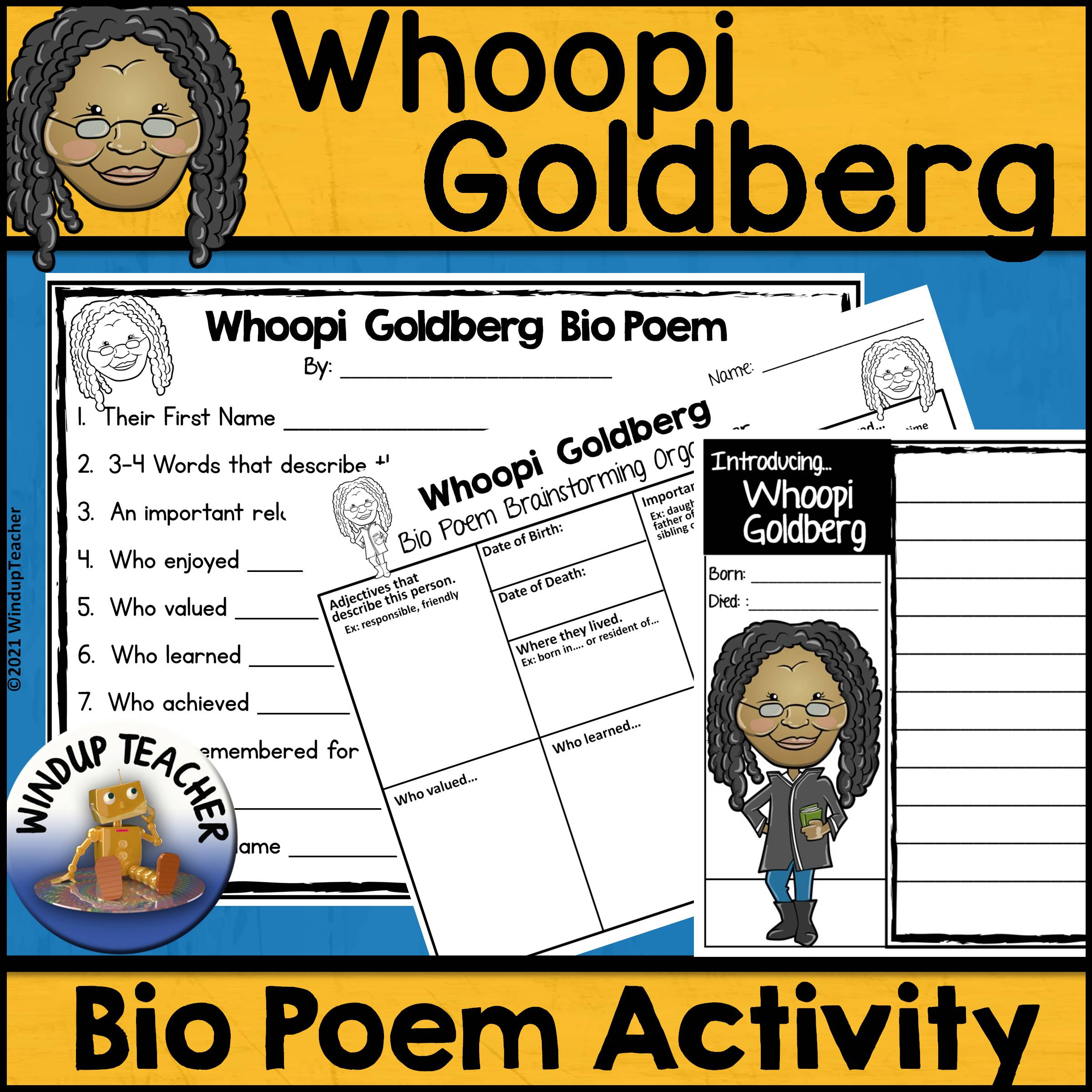Whoopi Goldberg Biography Poem Writing Activity