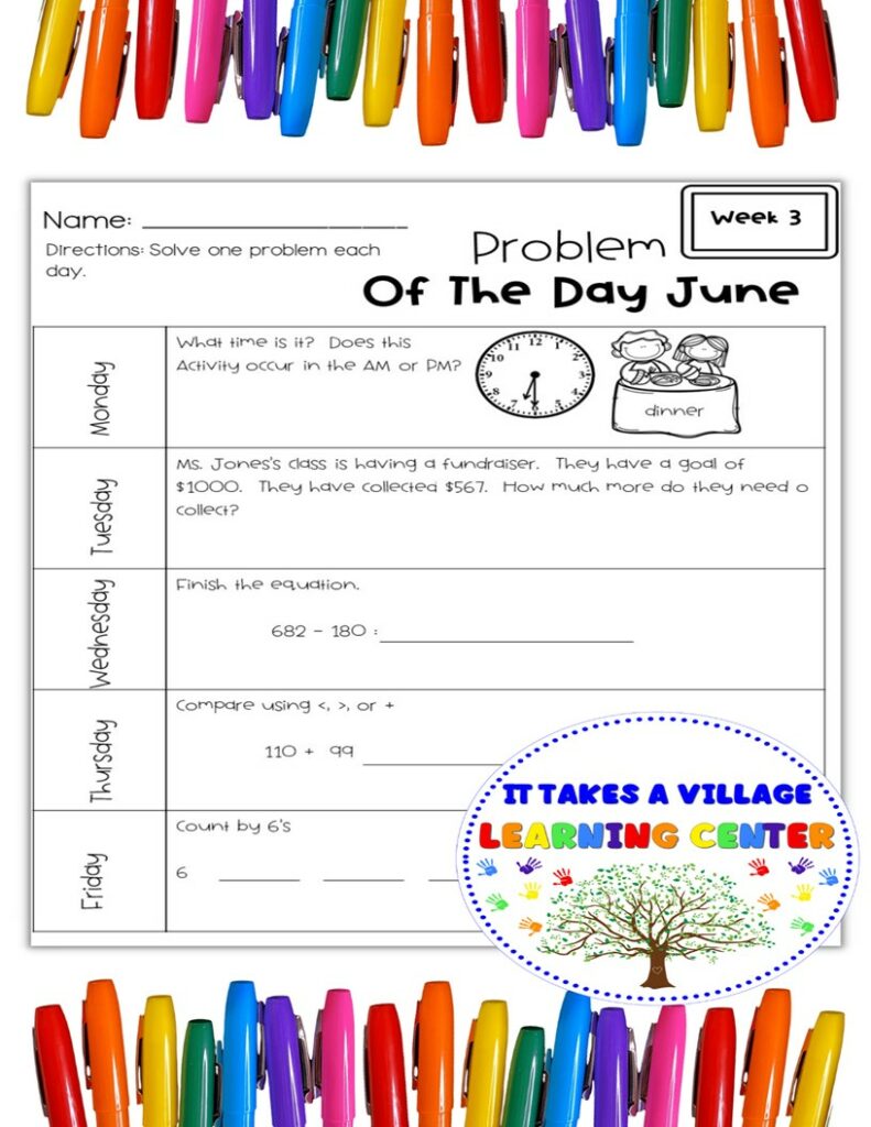 3rd Grade Math Problem of the Day - June | Made By Teachers
