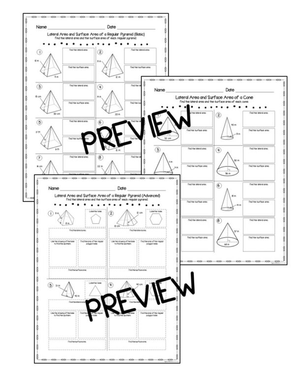 Surface Area and Volume - Editable Student Practice Pages | Made By ...
