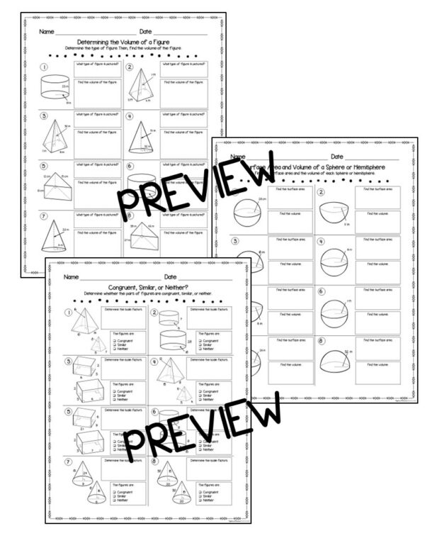 Surface Area and Volume - Editable Student Practice Pages | Made By ...