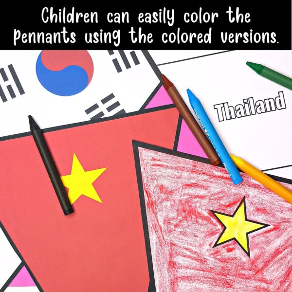 Asian Pacific American Heritage Month Countries Flag Pennants Coloring ...