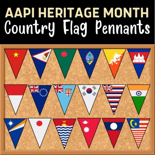 Asian Pacific American Heritage Month Countries Flag Pennants | Made By ...