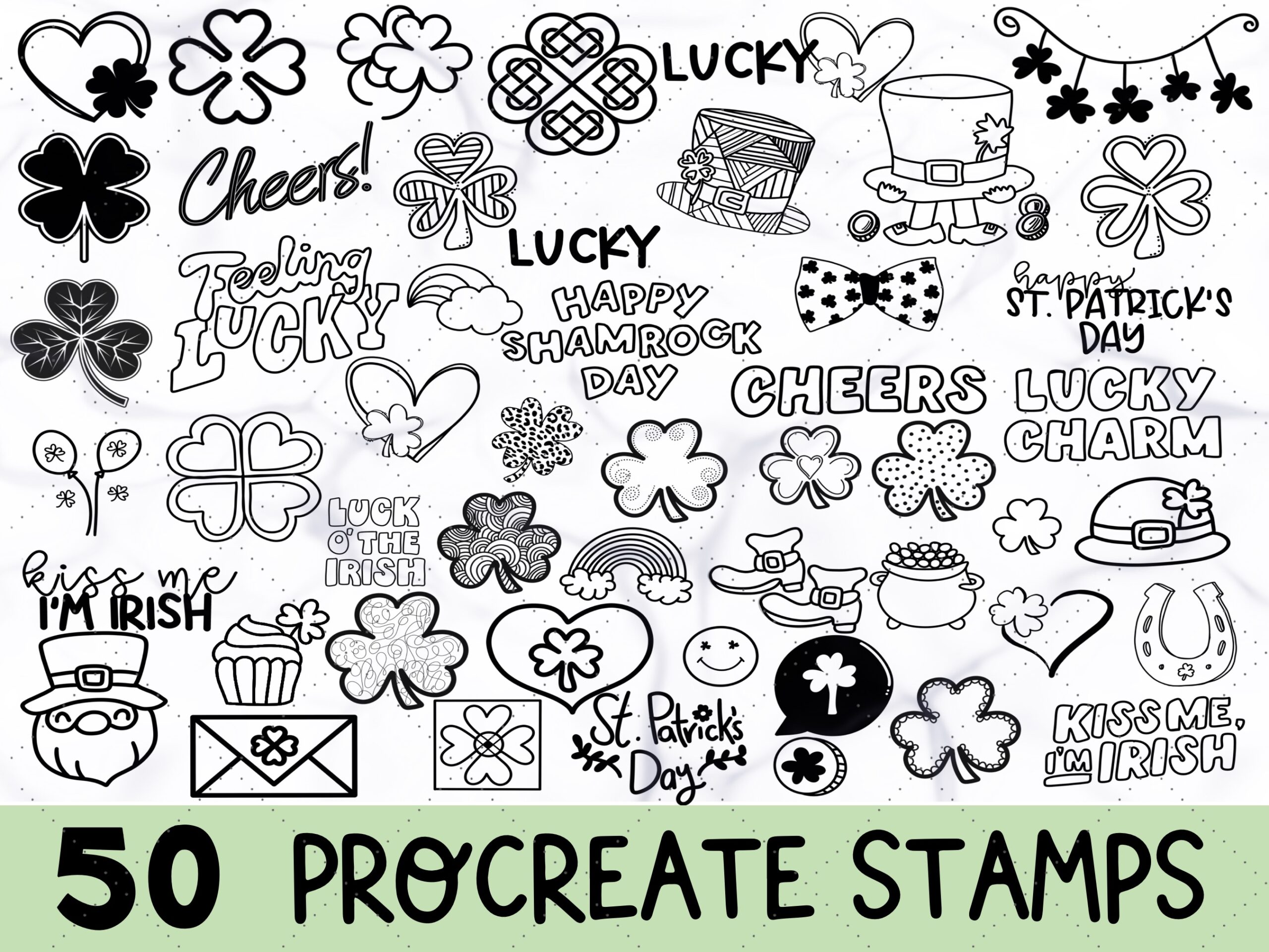 St Patricks Day Procreate Brush Stamp Procreate St Patricks Day Doodles ...