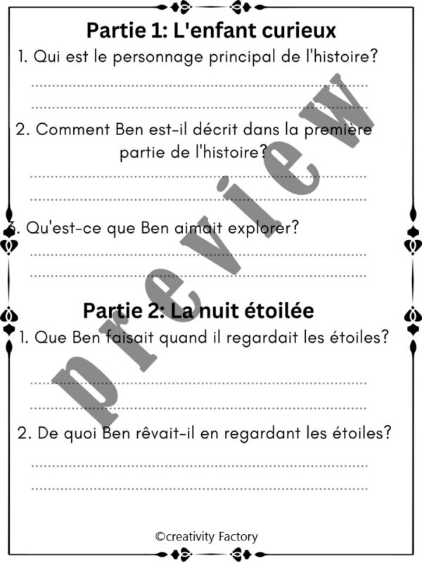 Short story in French(Histoire courte en français) Made By Teachers