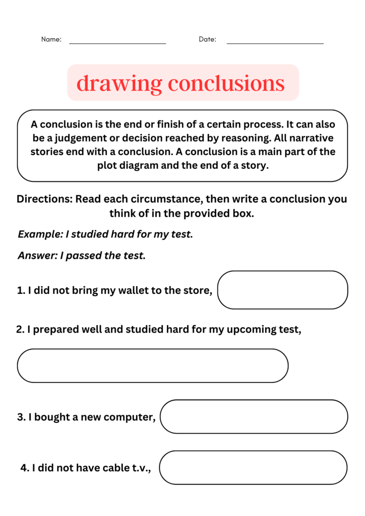 drawing conclusions examples with answers - Writing Conclusion ...
