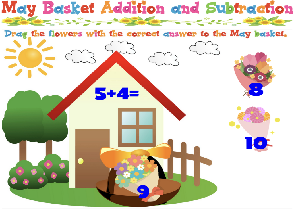 May Basket Addition and Subtraction Made By Teachers
