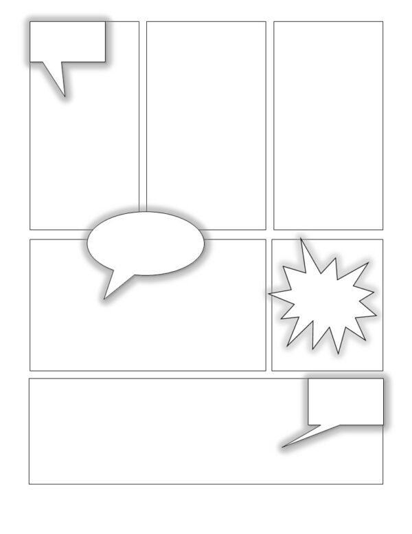 30 Sheets Comic Strip Template/Blank Graphic Novel Template Clipart