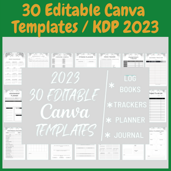 30 Editable Canva Templates - KDP 2023