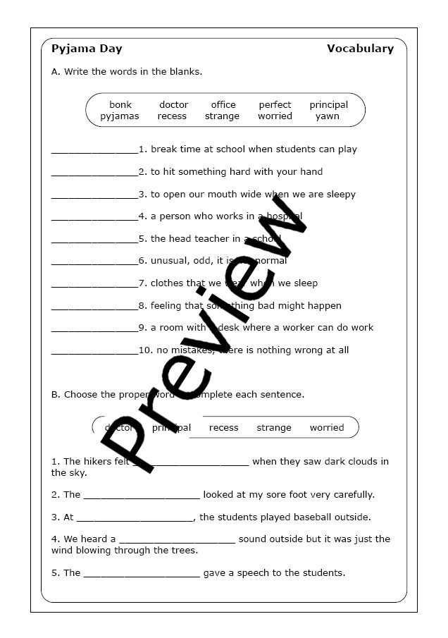 Robert Munsch "Pyjama Day" worksheets Made By Teachers