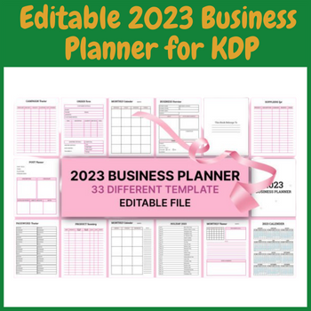 Editable 2023 Business Planner for KDP