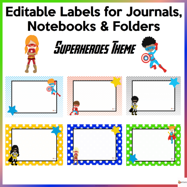 Superhero Theme Decor Bundle Name Tags and Labels Editable - Made By ...