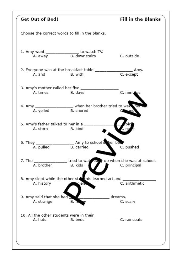 Robert Munsch "Get Out of Bed!" worksheets Made By Teachers