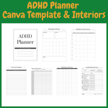 ADHD Planner Canva Template & Interiors